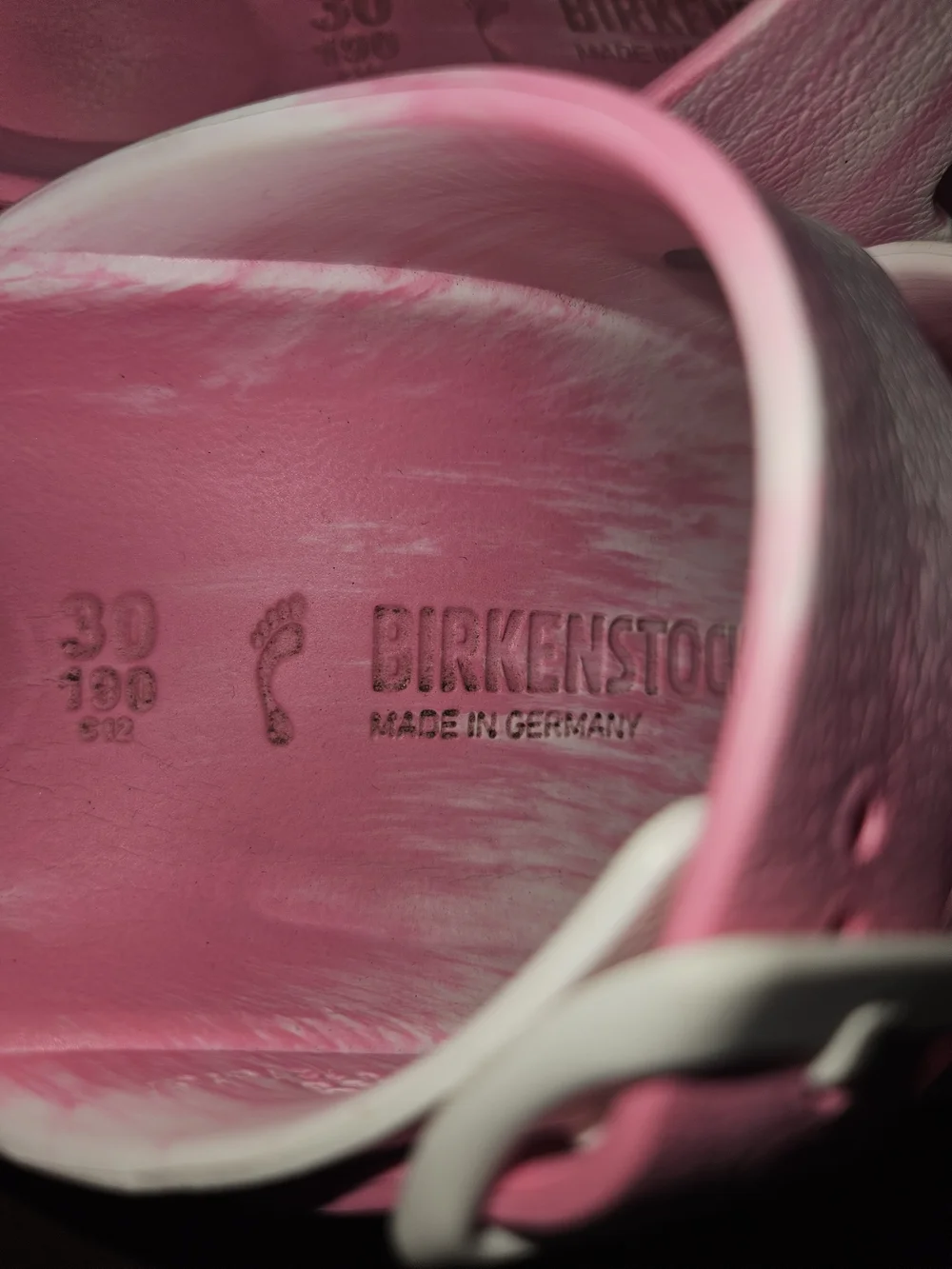 Birkenstock Kids Pink and White Tie-Dye Two-Buckle Sandals